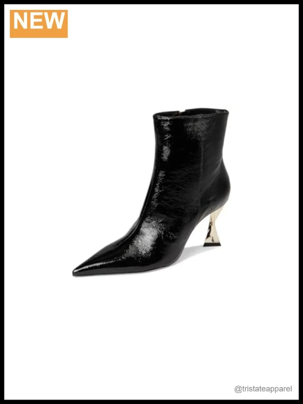Patent Leather Stiletto Bootie with Zip Closure